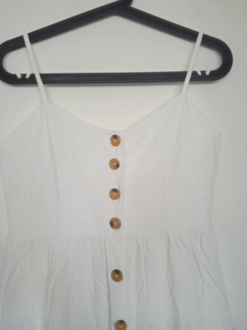Vestido de verano blanco medio largo, midi, longitud hasta la rodilla talla 38 – photo 3